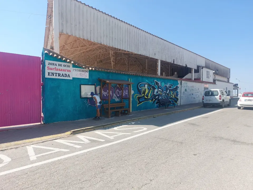 Nueva ubicación de la parada del autobús / Fotografía: Ayuntamiento de Almonte.