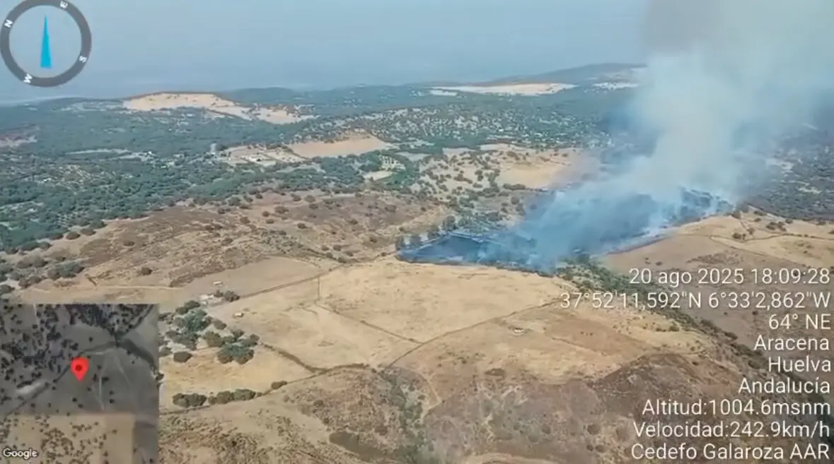 Incendio forestal en Aracena / Fotografía: Infoca