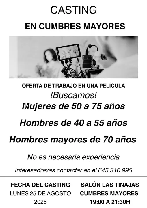 Cartel de la convocatoria / Fotografía: Ayuntamiento de Cumbres Mayores