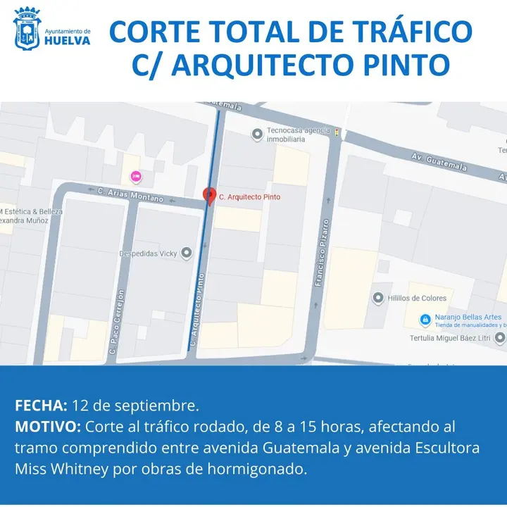 Tramo que va a cortarse el próximo día 12.