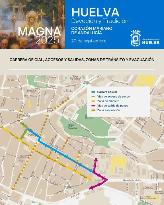 Plano de la Carrera Oficial de la Magna de Huelva.