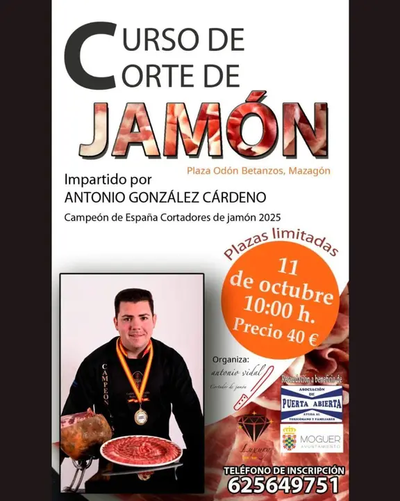Curso de corte de Jamón en Mazagón.