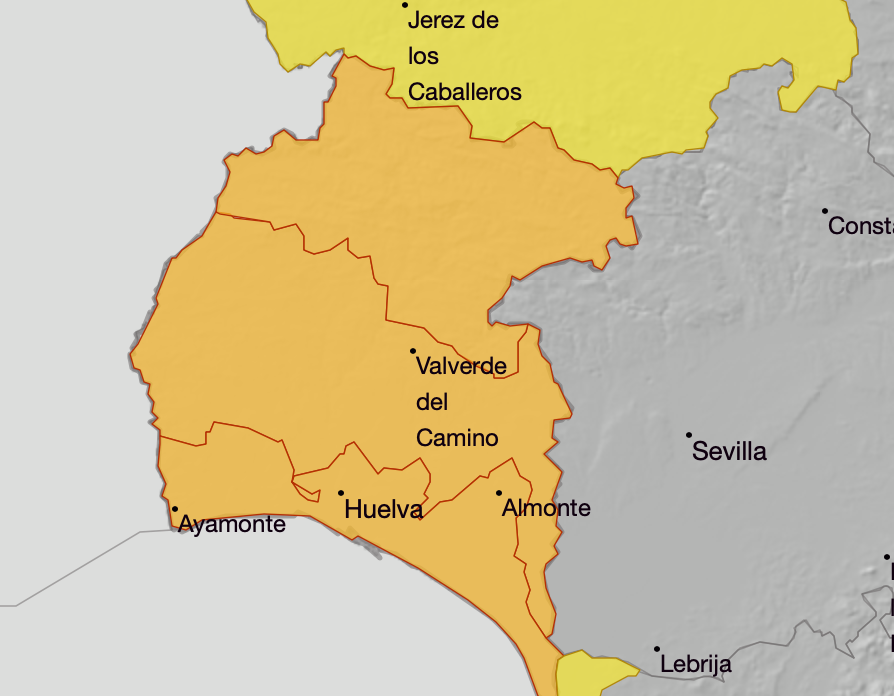 Avisos naranja en toda la provincia.