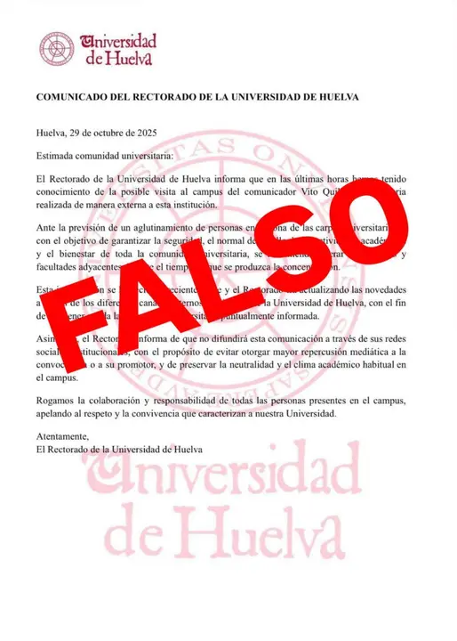 Falso comunicado