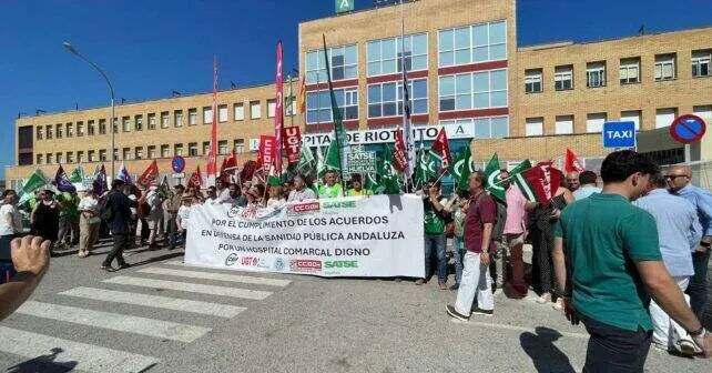 Manifestación por la sanidad en Riotinto.