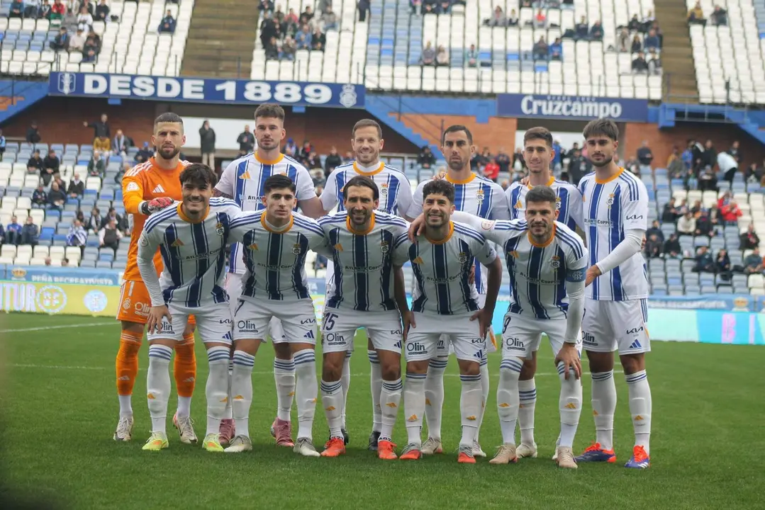 El once del Recreativo ante el Extremadura.