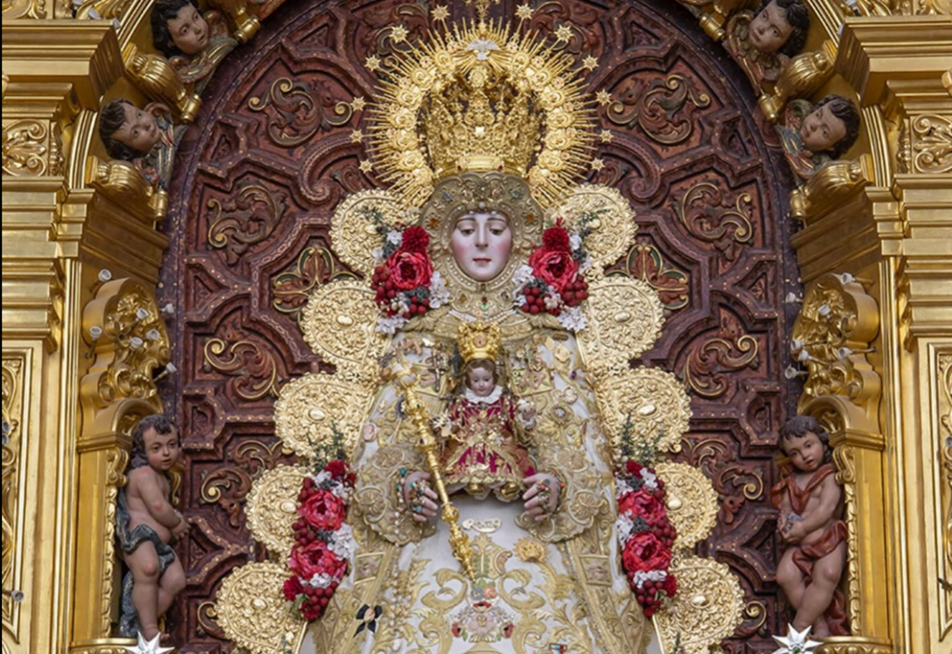 Virgen del Roc&iacute;o con crep&oacute;n