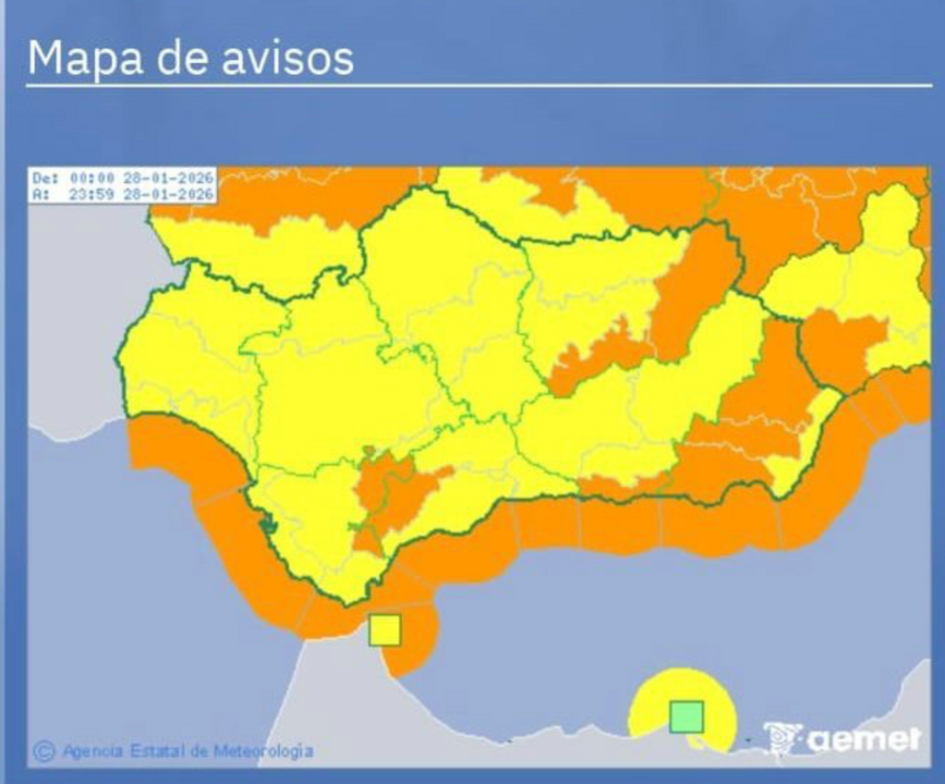Avisos amarillo y naranja.