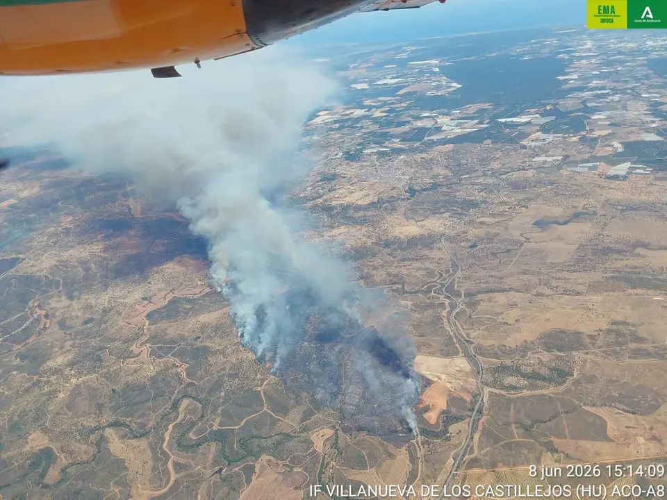 Incendio en Villanueva de los Castillejos.