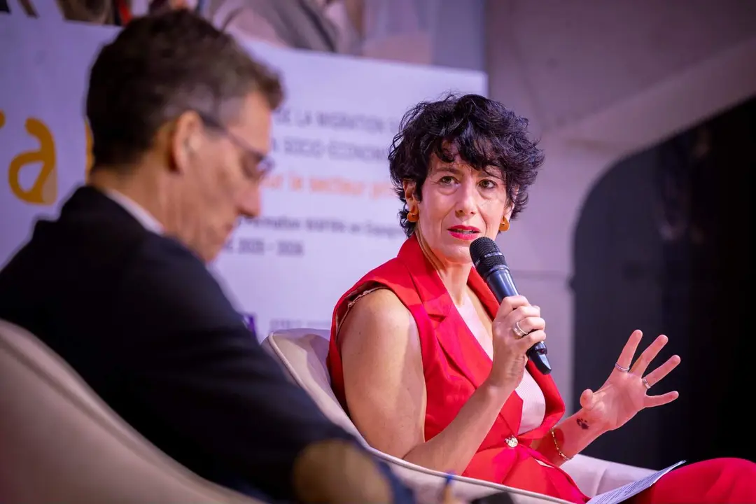 La ministra de Inclusi&oacute;n, Seguridad Social y Migraciones, Elma S&aacute;iz en el Foro de migraci&oacute;n circular