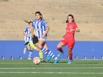 Anita Marcos durante el Sporting de Huelva-Sevilla.