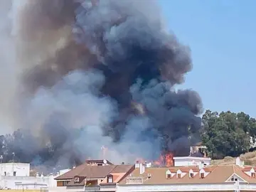 Incendio en las laderas del Coquero