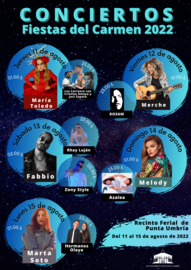 FESTEJOS CONCIERTOS FIESTAS DEL CARMEN - AGOSTO CARTEL