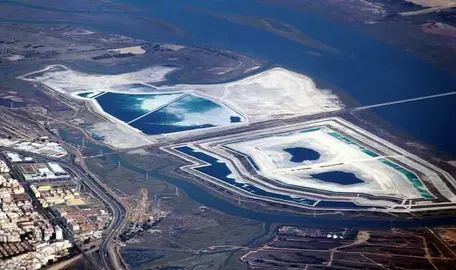 Vista aérea de los fosfoyesos de Huelva.