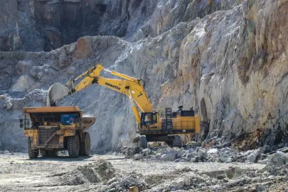 Extracción de mineral en la mina de Riotinto.