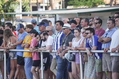 Aficionados del Recreativo en un partido de pretemporada.