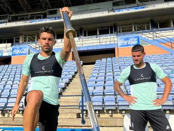 Un entreno del Recre en el Nuevo Colombino.