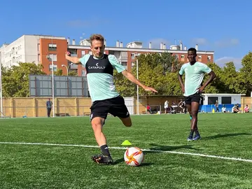 Víctor Morillo con el Recreativo.