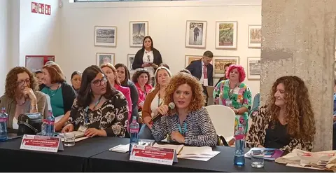 La presidenta de la Diputación durante su comparecencia