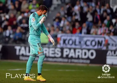 José Antonio Caro tras encajar hoy su primer gol en la presente campaña.
