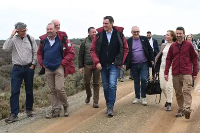 El presidente del Gobierno, Pedro Sánchez, ha visitado las fincas Las Marismillas y Los Mimbrales en el Parque Nacional de Doñana. Pool Moncloa/Borja Puig de la Bellacasa. Parque Nacional de Doñana, Andalucía
