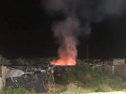 Imagen de un incendio en el lugar afectado