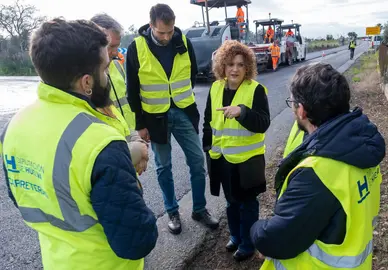 Carretera HU-3401, visita de María Eugenia Limón