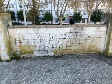 Uno de los muros pintados