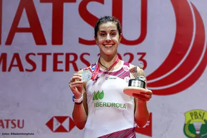 Carolina Marín con la medalla de plata.