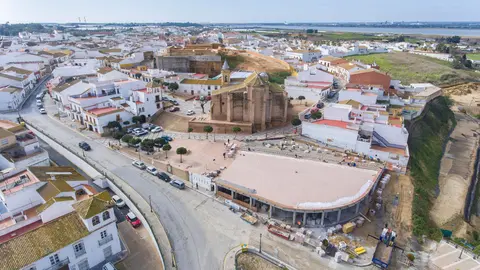 Obras en la plaza de Palos de la Frontera
