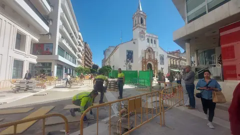 Aledaños de la iglesia de La Concepción, en plena actividad