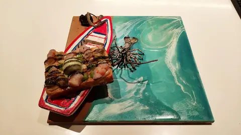 Gofre Gamberro', el pincho presentado por La Vieja Iruña para la Semana del Pincho de Navarra. NAVARRA.COM