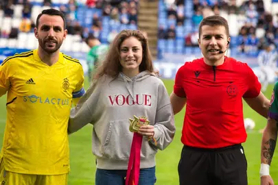 María Forero en el homenaje que le tributó el Recreativo.
