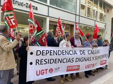 Protesta de pensionistas en Huelva