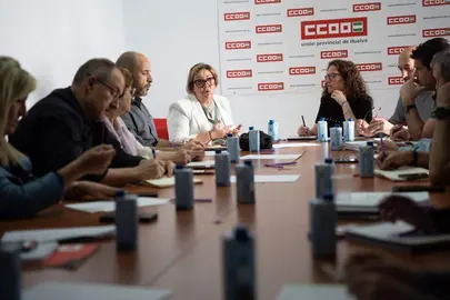 M&oacute;nica Rossi, en la reuni&oacute;n  con CCOO
