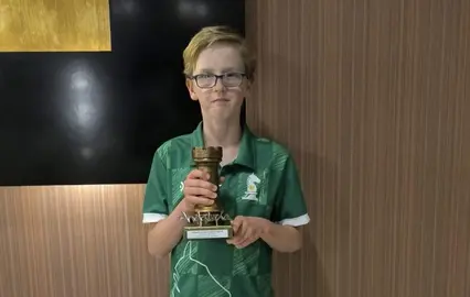 Maximilian Trutter, con el trofeo andaluz