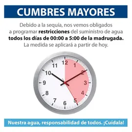 Restricciones de agua en Cumbres Mayores