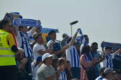 Hinchas del Recreativo en un partido de su equipo.