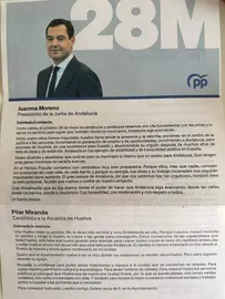 Carta de Juanma Moreno y Pilar Miranda