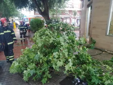 Los Bomberos de Huelva llegando al lugar del suceso en Huerto Paco