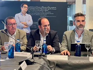 Manuel Andrés González, izquierda y el portavoz del Gobierno Fernández Pacheco, impulsores de le ley en el último Consejo de Participación de Doñana