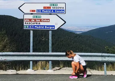 Laura García Caro antes de entrenar.