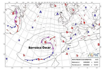 La borrasca aproximándose