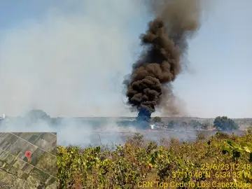 Imagen tomada por el Infoca de la zona afectada