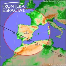 Zona de paso del tren de satélites