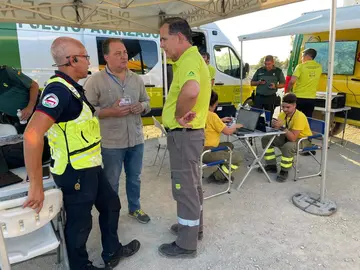 Toscano, en el Puesto de Mando