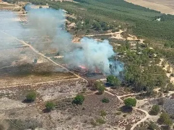 Incendio de esta tarde en Bollullos