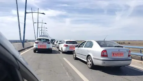 Retenciones kilométricas en el Puente del Odiel