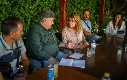 Miranda y Carmelo Merch&aacute;n, presidente de los vecinos