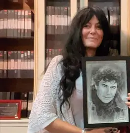 Monak con su obra a Jesús Quintero